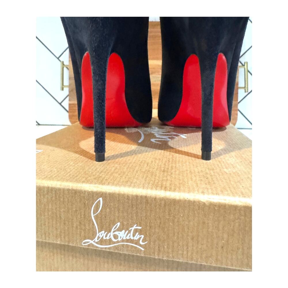 Christian Louboutin Alminette black suede 100MM pointed-toe pump size 38W2 - Picture 6 of 15
